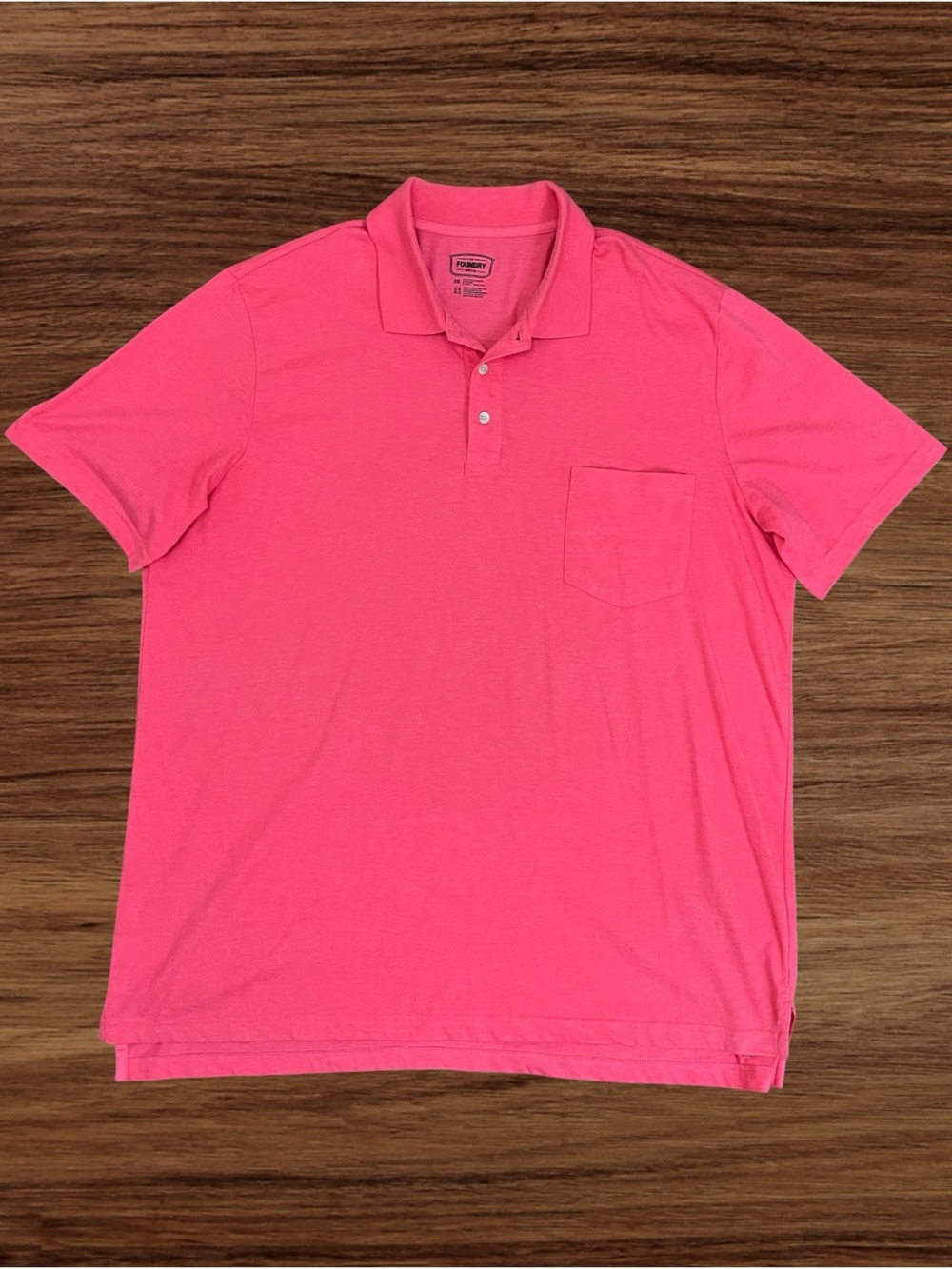 The Foundry Men’s Soft Pink Polo. Size 2XL